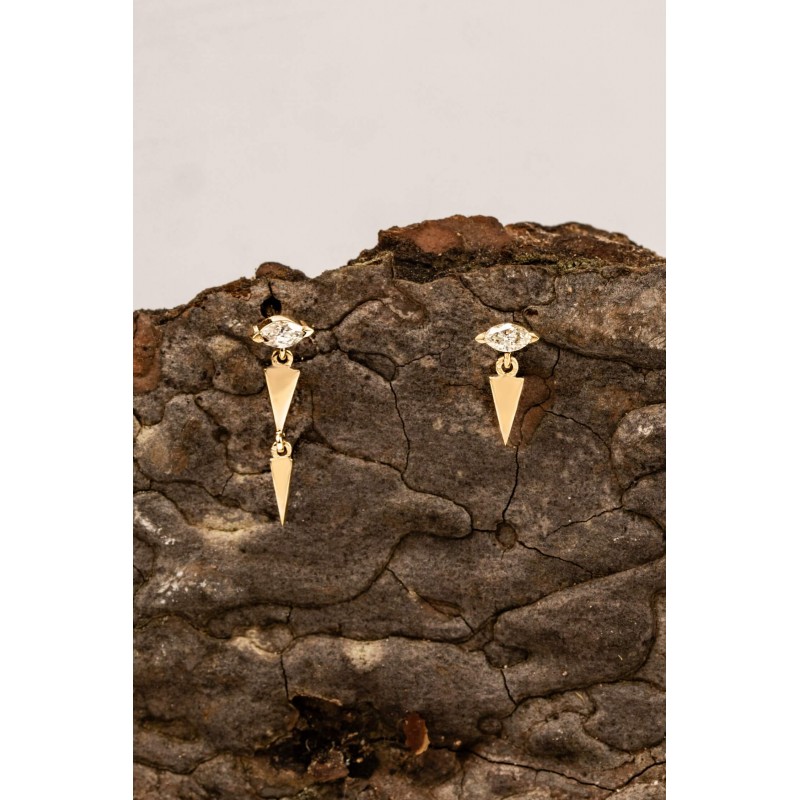 Greta Single Spike Marquise Diamond Earrings | Marquise Collection   